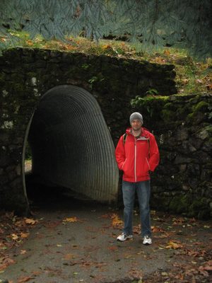 Jay near a tunnel under 101 at the start of the hike.