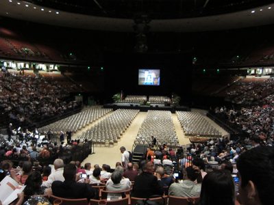 The Frank Erwin Center, prior to the graduates entering....