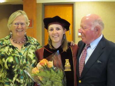 Mom, Catherine, and Dad.  And beautiful flowers from Ann and Al.