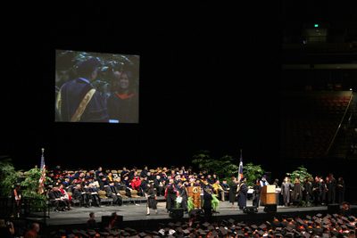 Analissa (MS 2011, in transportation) on the big screen.