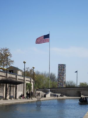 I liked the art installation next to the flag;...