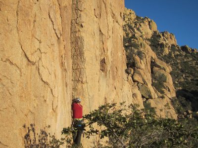 Jay works his way up Driven By Fear (5.8).