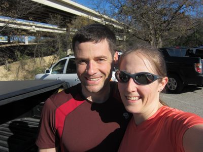 Catherine and Jay near the MoPac bridge over Town Lake...