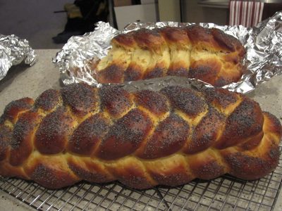 The loaf in the back was made first.  While making the...