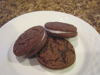 Chocolate mint sandwich cookies.  The cookies pictured...