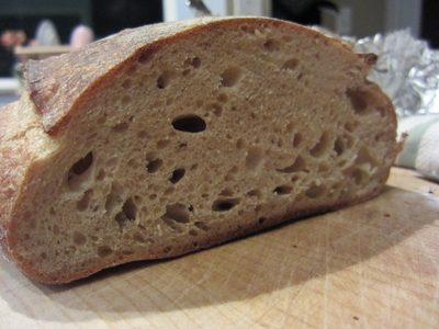 Crumb inspection on the loaf of bread Monica sent home...