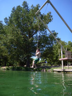 Jay on the rope swing.