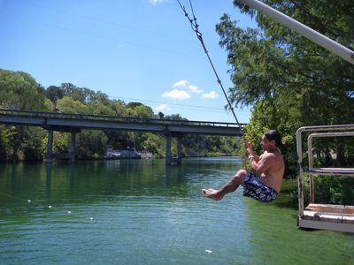 Andrew swinging again.  I really wanted to jump off that...