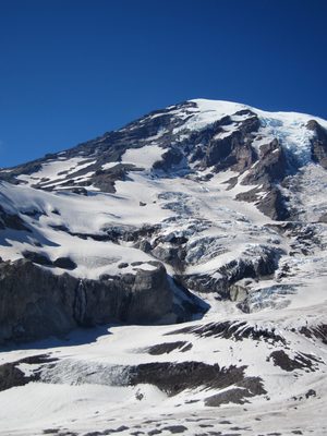 Looking at Rainier from the SE.  The main glacier to the...