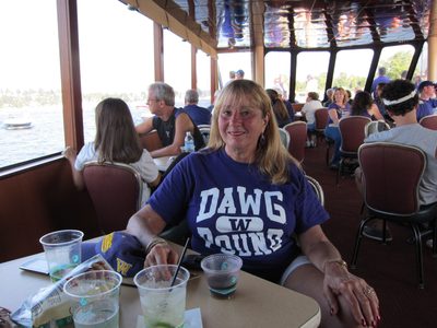 Sitting on the boat on the way back to Kirkland.