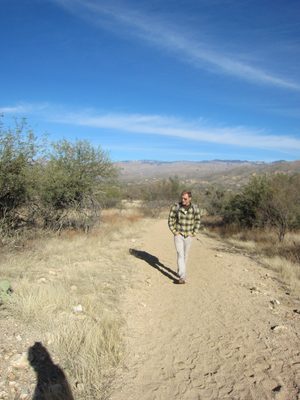 John hikes.