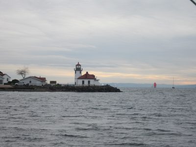 The lighthouse on the tip of Alki Point.