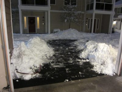Wednesday night, I borrowed a shovel from my coworker...
