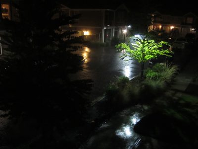 Freak thunderstorm (with lightning; very uncommon here)....