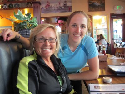 Catherine and Star crew Terri after winning the 2012...