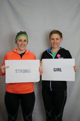 Catherine and Terra at the Tacoma Art Museum after a run...