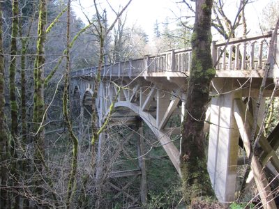 A bridge!  There was also a waterfall (Latourell Falls),...