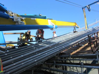 Then, the hydraulics are released.  The CalTrans...