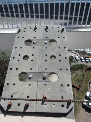 Looking down on the top of the hanger anchor assembly. ...
