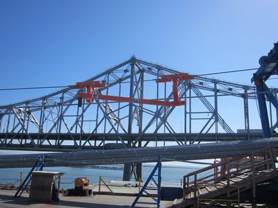 A second cable-moving trolley.