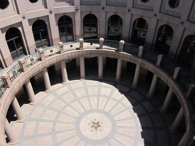 Looking down at the underground part of the Capitol building.