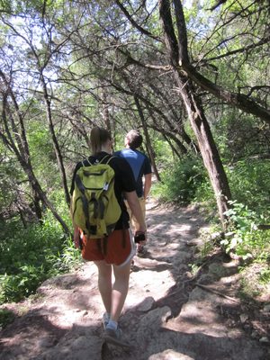Hiking in the Greenbelt.