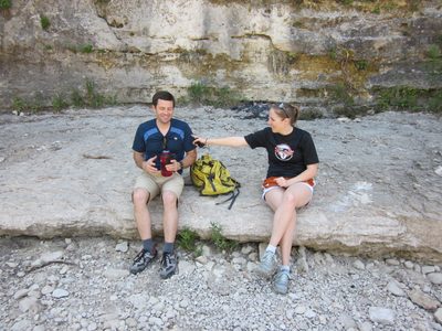 Catherine and Jay resting at our turnaround place.
