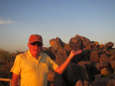 Dad shows off some pictographs.