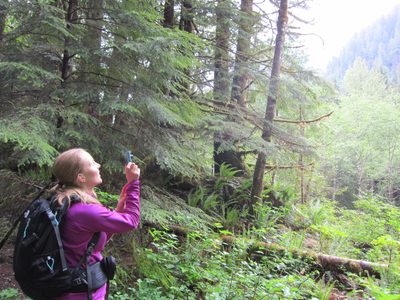 Diana takes a picture of what might be Mount Si -- a...