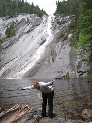 I tried to balance on a log and basically failed......