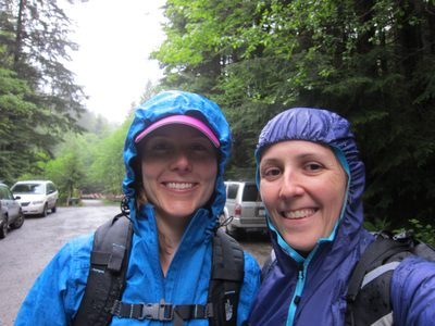 It started raining in the last mile or so of the trail,...
