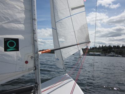 Flying the jib.