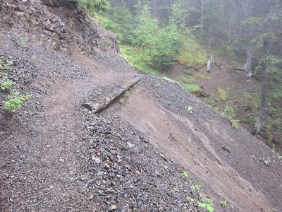 This path looks scarier now than when we hiked it.