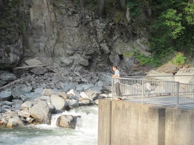 Jay ponders the water and the rock...