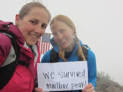 Cam and Cari left a sign saying they survived Mailbox...