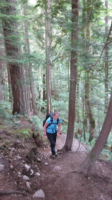 Catherine hiking up the trail.  I guess Diana's camera...