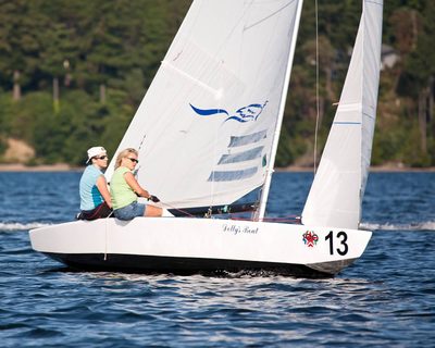 More sailing photos!  Catherine and Terri cruise during...