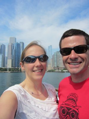 Catherine and Jay on the boat.