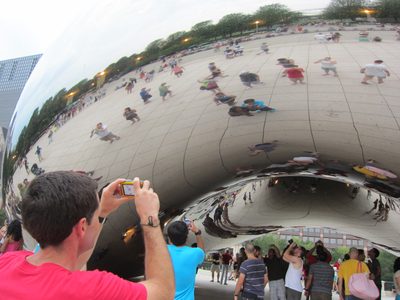 Taking photos at "the Bean" (actual name: Cloud Gate)
