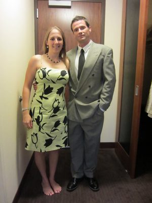 Jay and Catherine, headed out to the wedding reception. ...