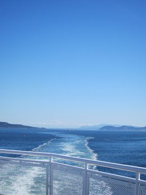 Looking back towards Vancouver.  CORRECTION: looking...