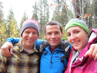 John, Jay, and Catherine at the base of the Icicle Ridge...