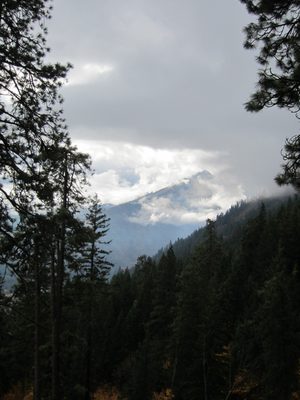 The light was really nice on a nearby prominent peak...