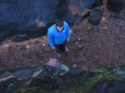 John looking for holds.