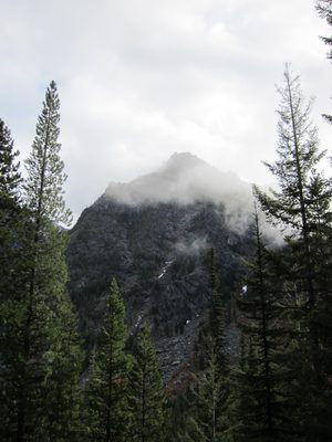 More peaks appear through the trees.
