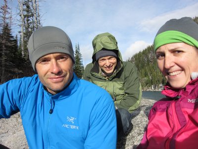 Los tres.  Bright-colored jacket coordination unintentional.