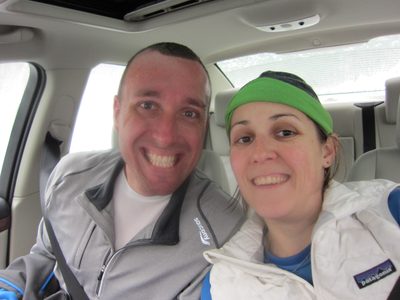 Back in the car after hiking.  Time to head back to OlyWa.