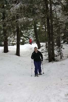 Catherine hiking.  I think Jeremiah's and my camera...
