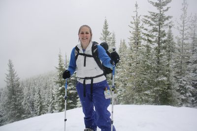 Catherine at the lookout.  I probably can cut off the...