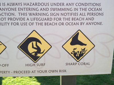 The beach in Maui was full of awesome pictographic signs...